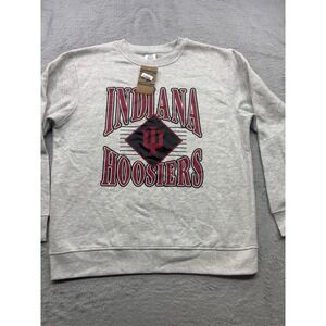 Indiana Hoosiers Sweatshirt Gray Crewneck Graphic Fleece Large Rivalry Threads